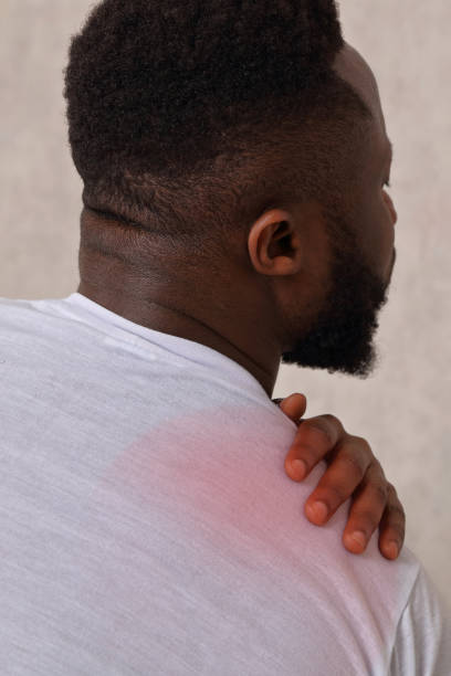 istock Man suffering Shoulder Pain . Chiropractic, Physiotherapy concept. 1395215080