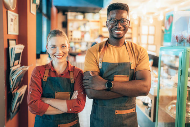 istock Cheerful barista 1395217453