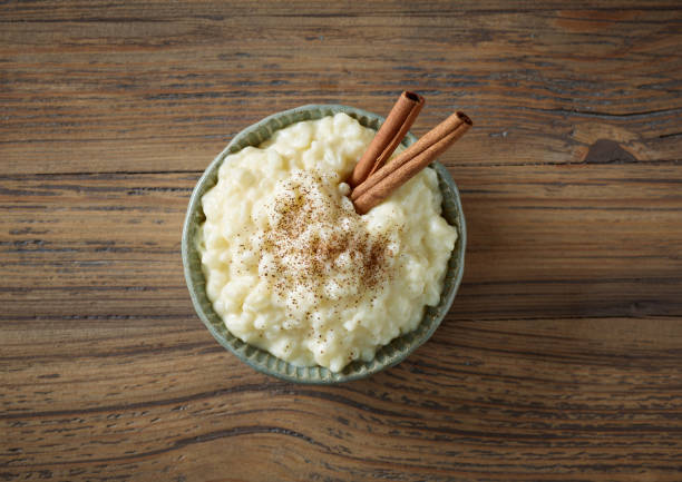 istock bowl of rice milk pudding with cinnamon 1395223923