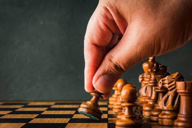 istock chess figure on chess board game concept for ideas 1395224101