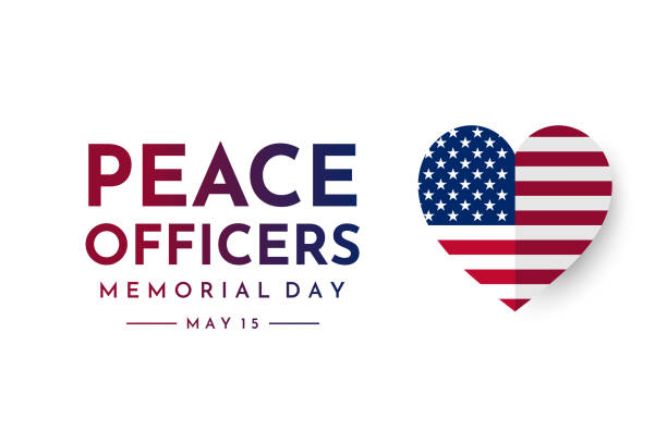 peace officers memorial day karte, 15. mai. vektor - army air corps stock-grafiken, -clipart, -cartoons und -symbole