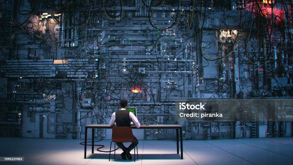 Supercomputer Scene Supercomputer Operator Stock Photo - Download Image Now - Complexity ...