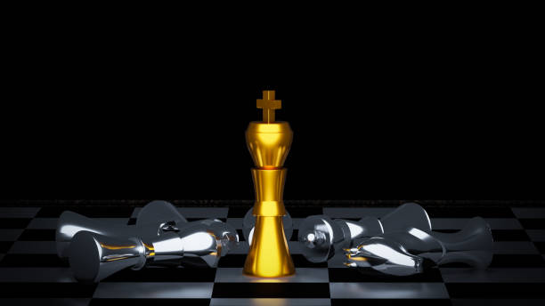 istock Gold and silver chess battle,Chess victory,chess concept,3d illustration 3d rendering 1395231274