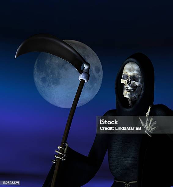 Grim Reaper Stock Photo - Download Image Now - Black Color, Cemetery, Dark