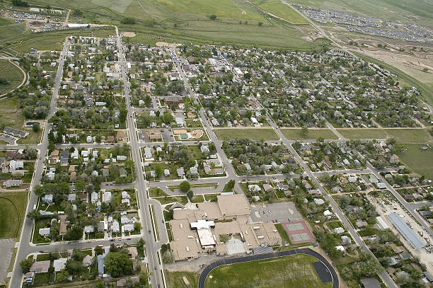istock Aerial View of town 139523490