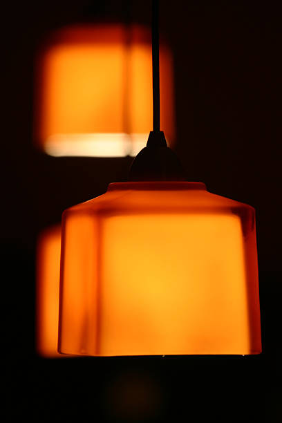 lights with orange glow stock photo