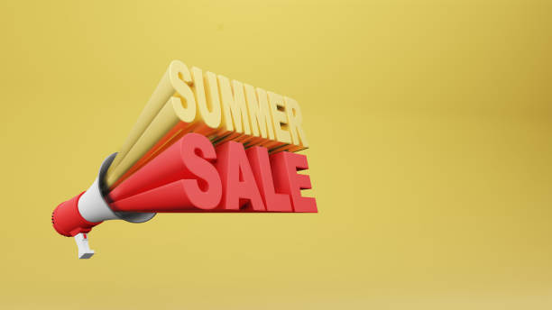 istock megaphone 3d rendering with wording summer sale 3d rendering 1395237000