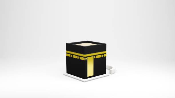 Kaaba in Masjid Al Haram concept of islamic celebration eid al adha or hajj 3D illustration. 3D rendering Kaaba in Masjid Al Haram concept of islamic celebration eid al adha or hajj 3D illustration. 3D rendering . kaabah stock pictures, royalty-free photos & images