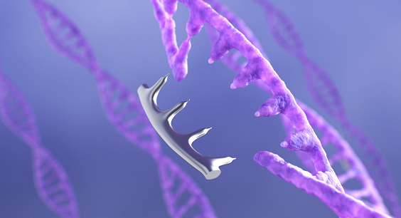 DNA and RNA Editing Concept. 3D Illustration