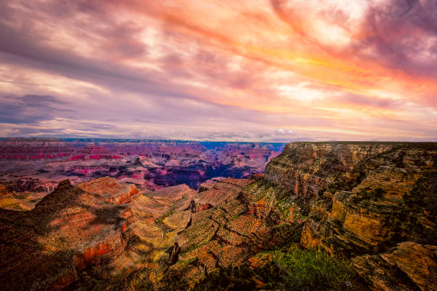 The Grand Canyon Arizona Sunset at the Grand Canyon in Arizona south rim stock pictures, royalty-free photos & images