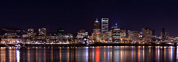 Porltand Oregon Skyline At Night stock photo