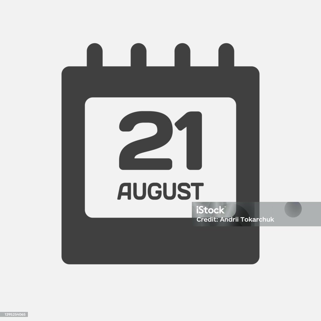 Tanggal hari ikon 21 Agustus, halaman kalender templat - Bebas Royalti Acara bulanan vektor stok Tanggal hari ikon 21 Agustus, halaman kalender templat - Bebas Royalti Acara bulanan vektor stok