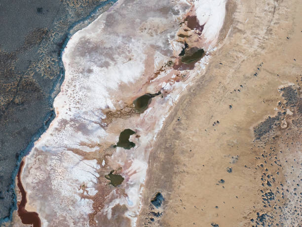 istock Aerial view of water and sand patterns 1395256823