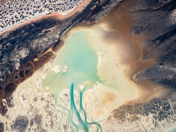 istock Aerial view of water and sand patterns 1395256849