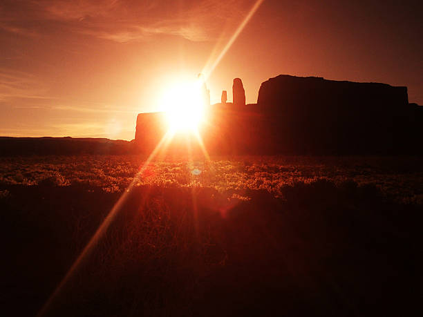 Sunset Monument Valley stock photo