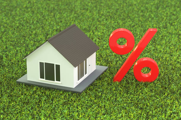 istock Real estate investment concept. Mortgage interest. 3d render. 1395260187