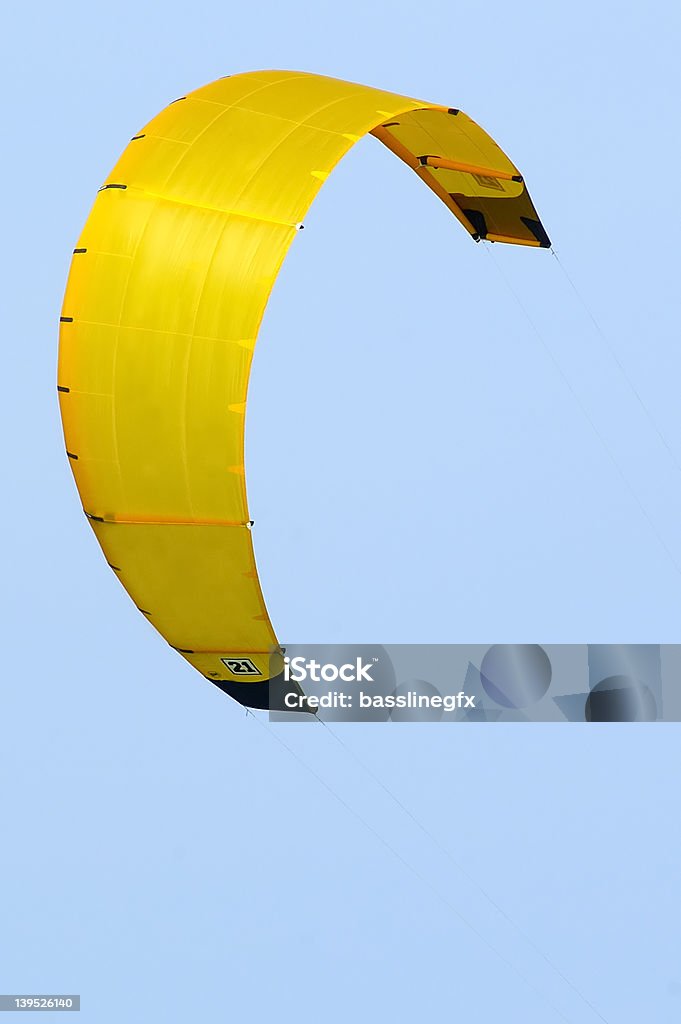 Kite Surfing Kite Yellow w/Paths This is a closeup of the kite used for the sport of kite surfing.  It comes with an embedded clipping path and can be used by designers to add to other kite surfing photos to increase/decrease/rotate the kite to desired position and effect. Kiteboarding Stock Photo