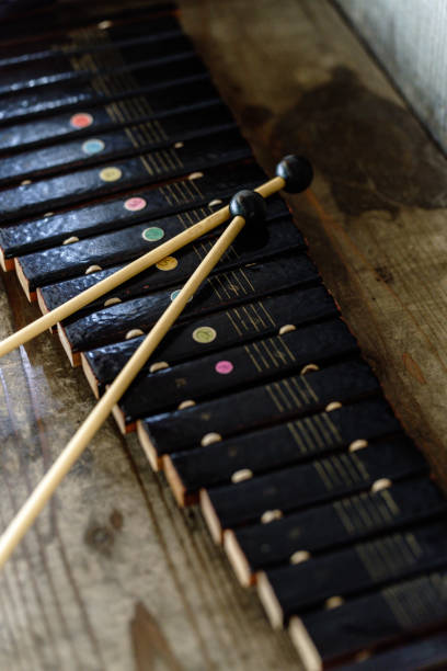 istock Old xylophone on abandoned Japanese elementary school 1395263667