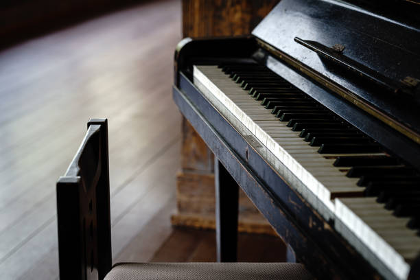 Wooden Piano musical instrument detail