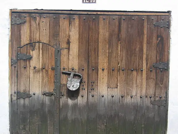Old door in bogota, colombia