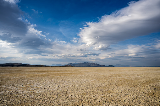 Clouds over the barren Black Rock Desert
