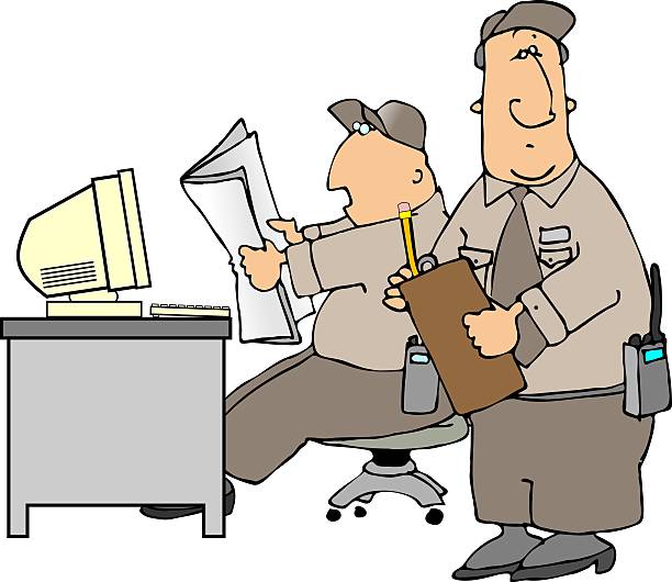Security Service Cartoon 320+ Cartoon Of A Funny Security Guard Illustrations, Royalty-Free ...