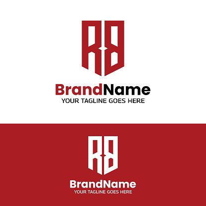 Letter Initial Monogram R B Rb Br Shield Design Template Stock ...