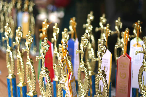 Trophies 2 stock photo