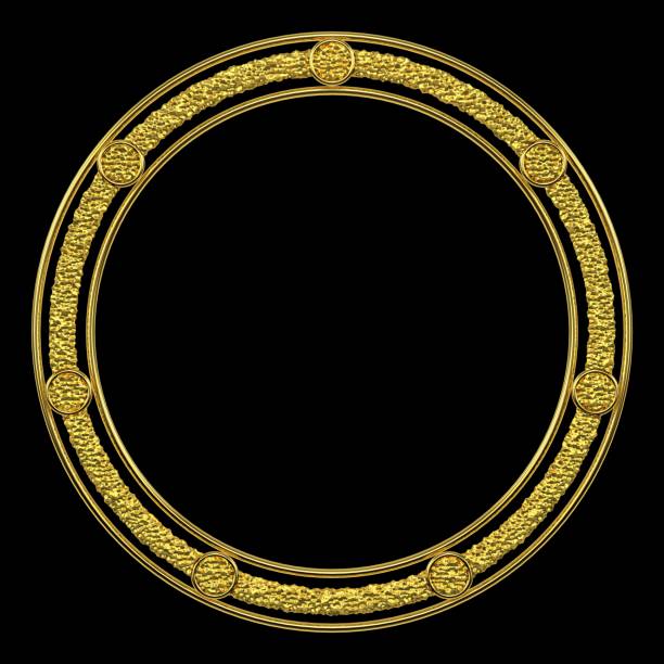 istock Elegant Luxury Circular Ornamental Gold Frame. 1395269996