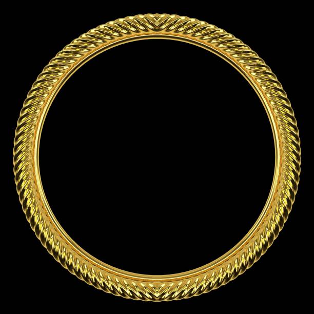 istock Elegant Luxury Circular Ornamental Gold Frame. 1395270022