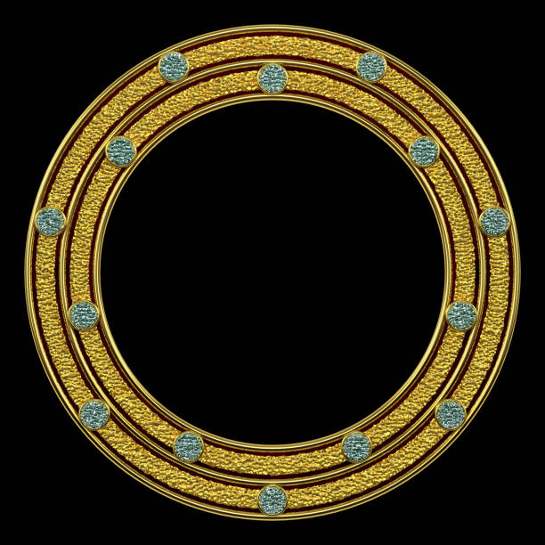 istock Elegant Luxury Circular Ornamental Gold Frame. 1395270029