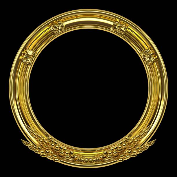 istock Elegant Luxury Circular Ornamental Gold Frame. 1395270035