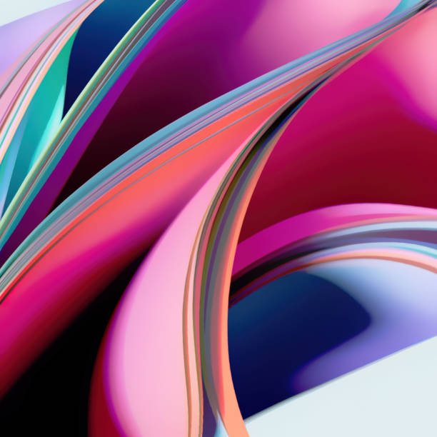 istock 3d rendering Curve Dynamic watercolor texture blend Fluid Liquid Wallpaper. Light Pastel Cold Color Colorful Swirl Gradient Mesh. Bright Pink Vivid Vibrant Smooth Surface. 1395270041