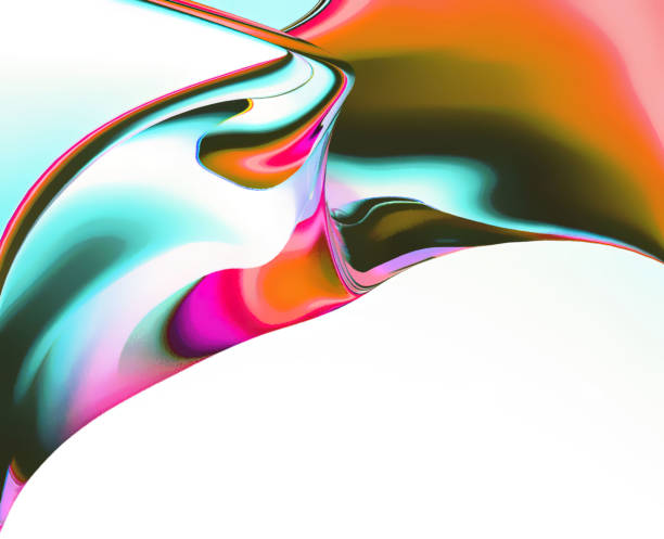 istock 3d rendering Curve Dynamic watercolor texture blend Fluid Liquid Wallpaper. Light Pastel Cold Color Colorful Swirl Gradient Mesh. Bright Pink Vivid Vibrant Smooth Surface. 1395270054
