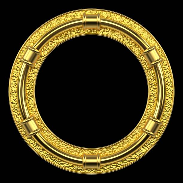 istock Elegant Luxury Circular Ornamental Gold Frame. 1395270177