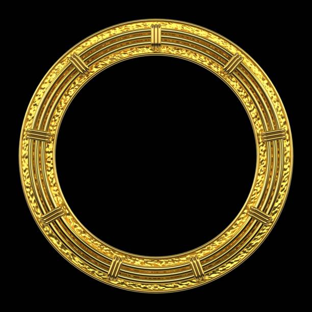 istock Elegant Luxury Circular Ornamental Gold Frame. 1395270182