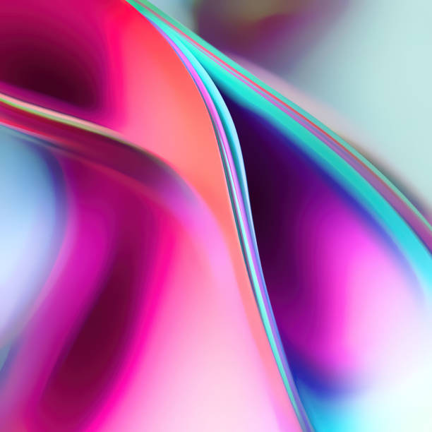 istock 3d rendering Curve Dynamic watercolor texture blend Fluid Liquid Wallpaper. Light Pastel Cold Color Colorful Swirl Gradient Mesh. Bright Pink Vivid Vibrant Smooth Surface. 1395270345