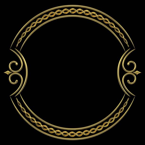 istock Elegant Luxury Circular Ornamental Gold Frame. 1395270403