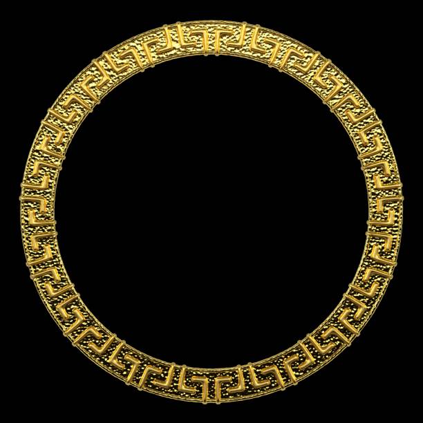 istock Elegant Luxury Circular Ornamental Gold Frame. 1395270935