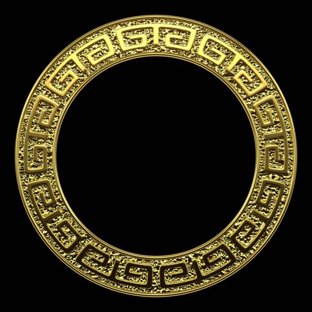 istock Elegant Luxury Circular Ornamental Gold Frame. 1395270942