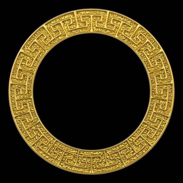 istock Elegant Luxury Circular Ornamental Gold Frame. 1395270946
