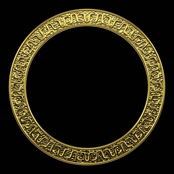 istock Elegant Luxury Circular Ornamental Gold Frame. 1395270947