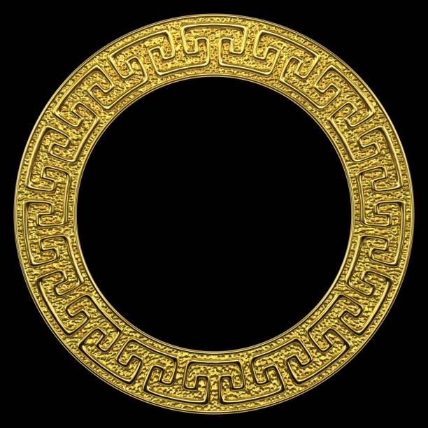 istock Elegant Luxury Circular Ornamental Gold Frame. 1395270986