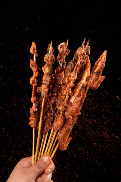 Kebab. Grilled barbecue meat with spices.