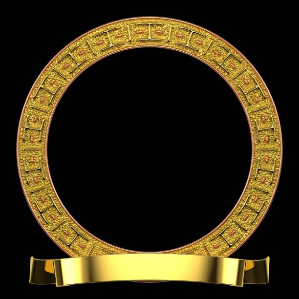 istock Elegant Luxury Circular Ornamental Gold Frame. 1395271032