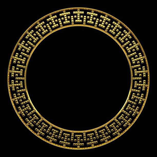 istock Elegant Luxury Circular Ornamental Gold Frame. 1395271044