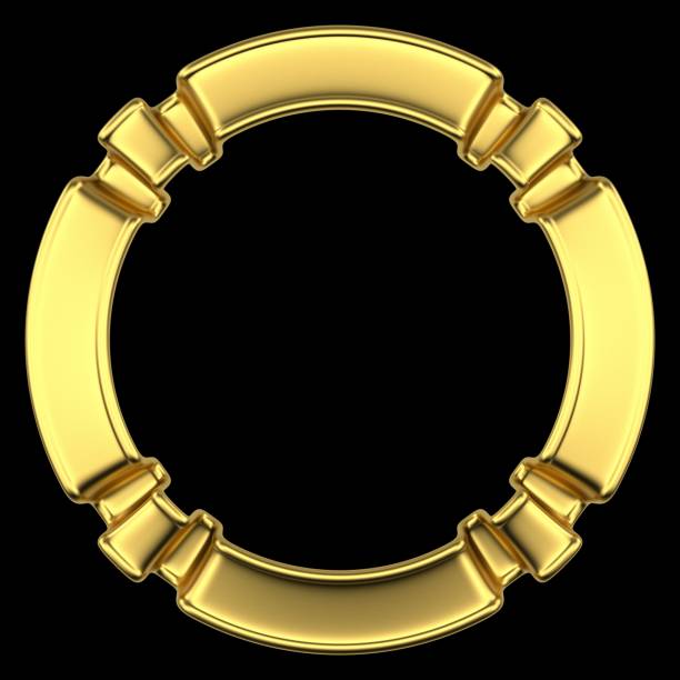 istock Elegant Luxury Circular Ornamental Gold Frame. 1395271087