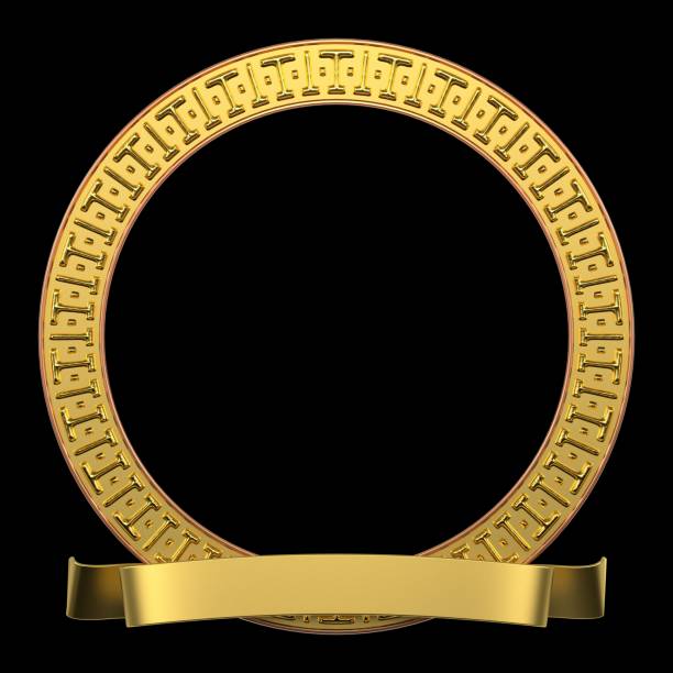 istock Elegant Luxury Circular Ornamental Gold Frame. 1395271088