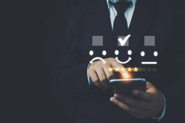 istock Customer service and Satisfaction concept, Customer service experience and business satisfaction survey concept, smiley face icon for evaluate and service, service satisfaction concept. 1395271154