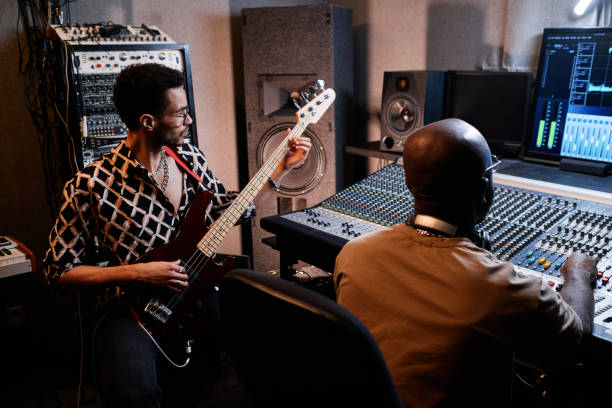istock Recording Guitar Music In Studio 1395271971